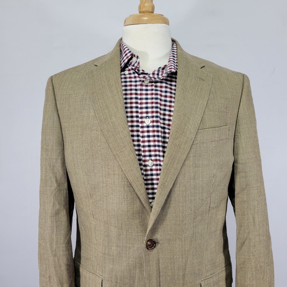 Lauren Ralph Lauren Men's Sport Coat Blazer Two Button Beige Silk Wool Size 40L - Picture 6 of 14